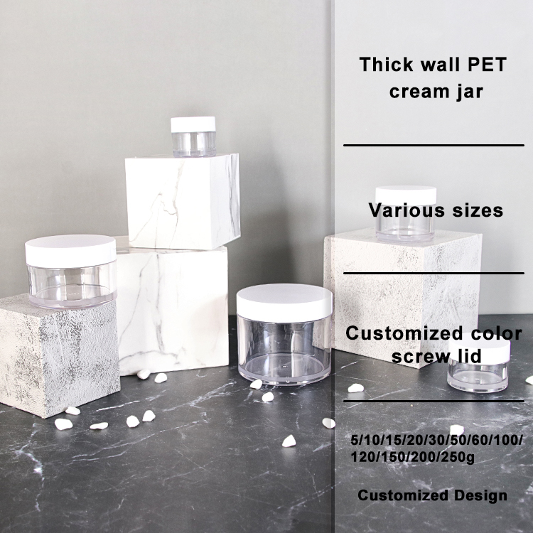 سميكة الجرار كريم PET البلاستيكية الجدار مع غطاء PP الأبيض تفاصيل سعر الجملة
